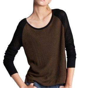 Rag & Bone Womens Color Block Genevieve Long Sleeve Perforated Sweater Size L